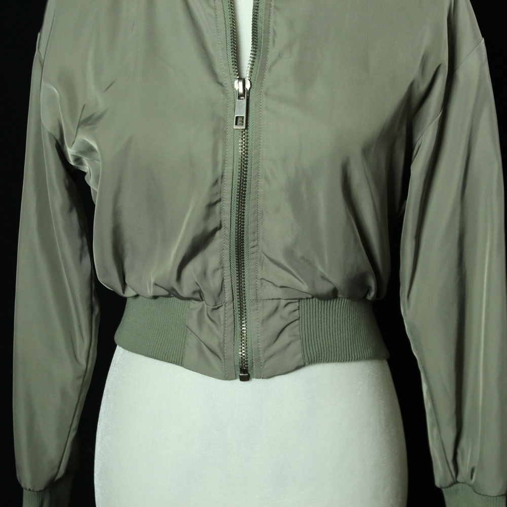 Ashley by 26 International Outerwear | Army Green Bomber Jacket | Sz S - Picture 3 of 13